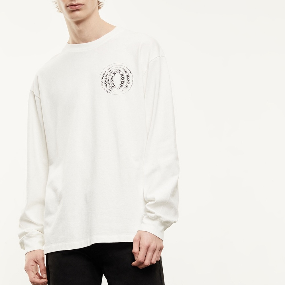 The Kooples ECRU T-SHIRT IN COTTON WITH LONG SLEEVES.